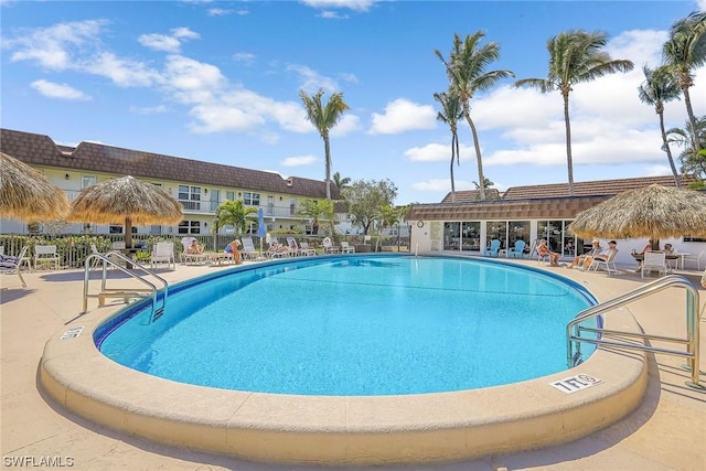 view of pool with a patio area