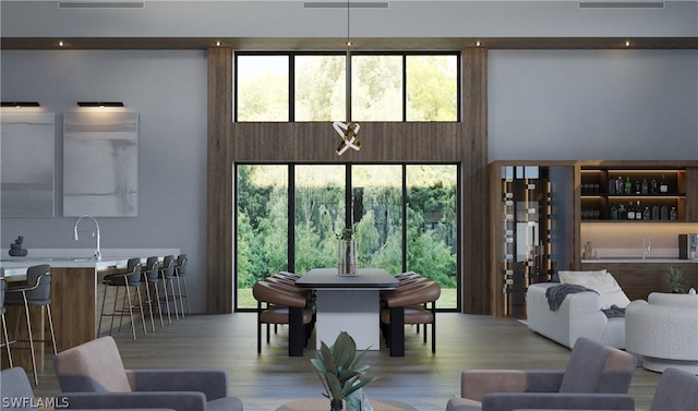 living room featuring light hardwood / wood-style flooring