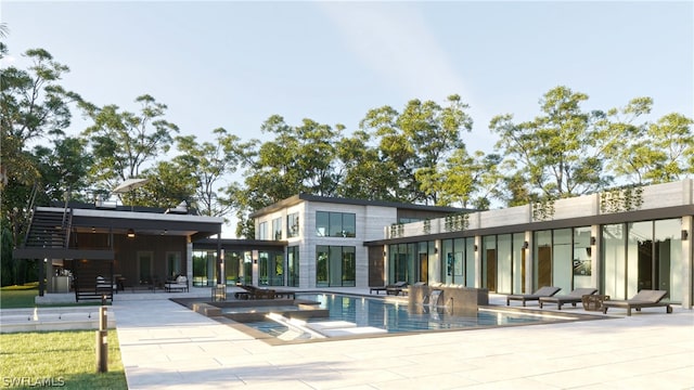 exterior space featuring a patio area and a pool