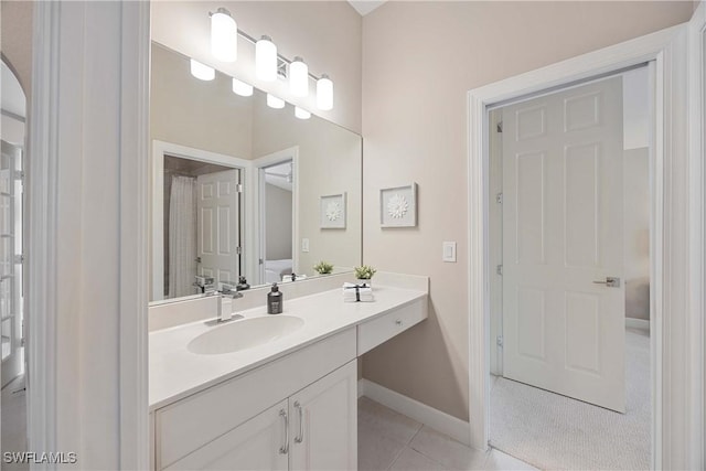 bathroom featuring vanity and tile patterned floors