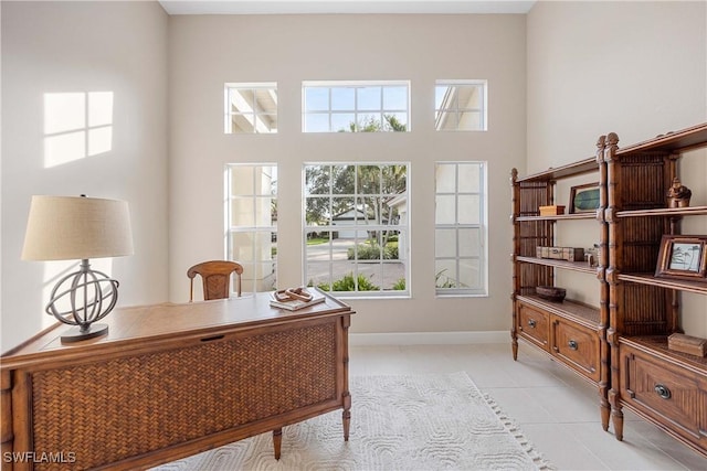 office featuring light tile patterned floors