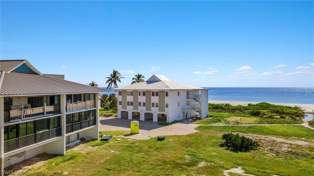 exterior space with a view of the beach