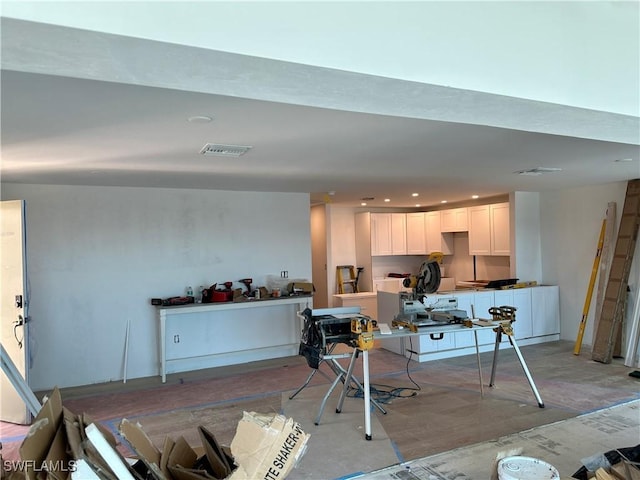interior space with recessed lighting and visible vents