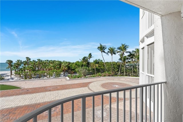 balcony with a water view