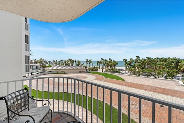 balcony with a water view