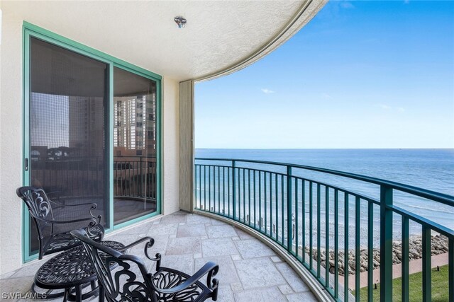 balcony with a water view