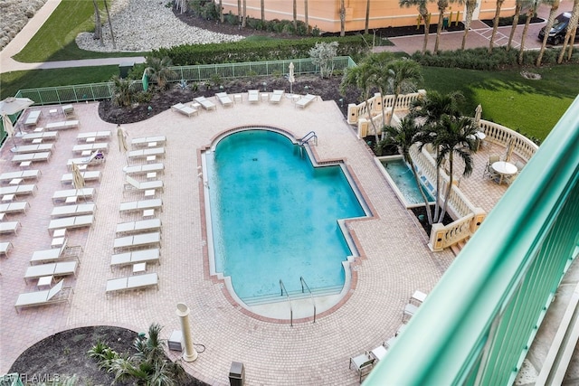 view of pool with a patio