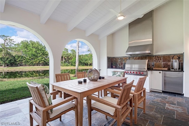 view of patio / terrace with a grill and exterior kitchen