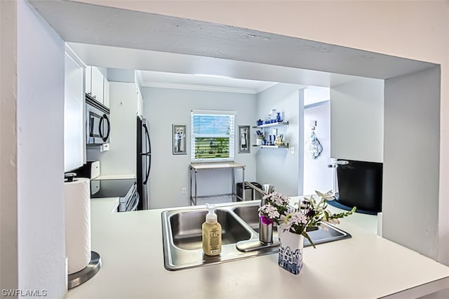 interior space with crown molding