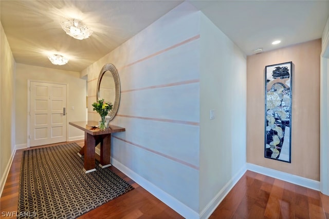 hallway featuring hardwood / wood-style floors