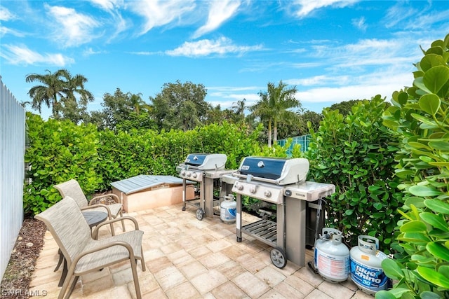 view of patio / terrace featuring grilling area