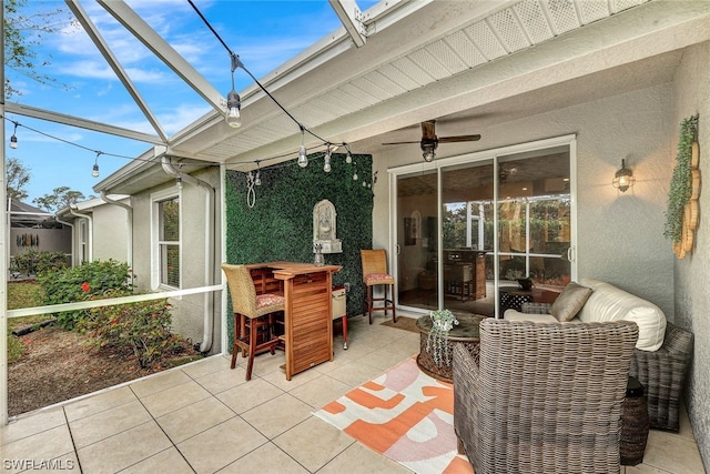 view of patio / terrace with ceiling fan