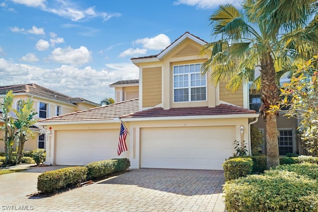 view of front of house with a garage