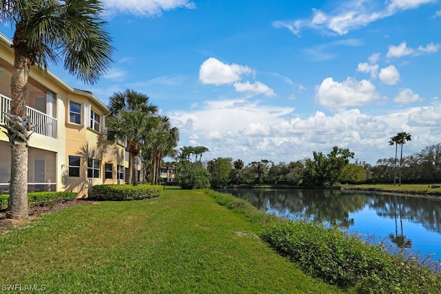 view of property view of water