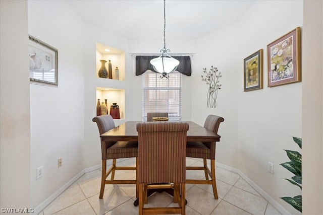 view of tiled dining area