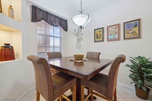 view of tiled dining space