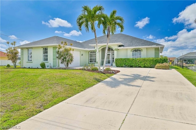 ranch-style home with a front yard