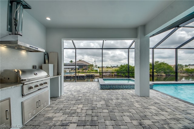 interior space with grilling area