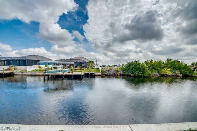 water view with a dock