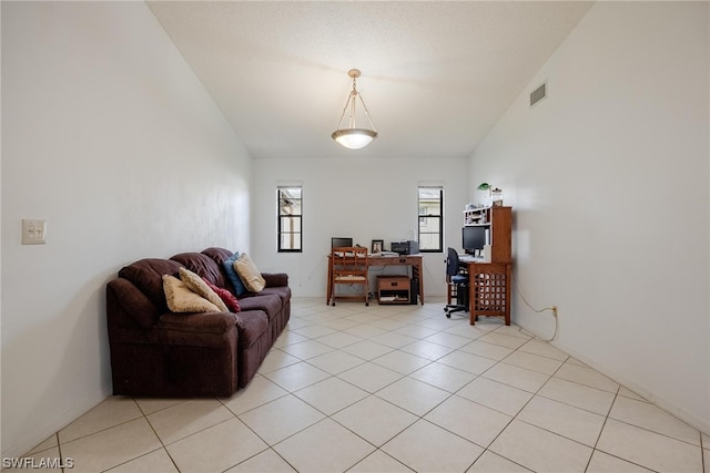 view of tiled living room