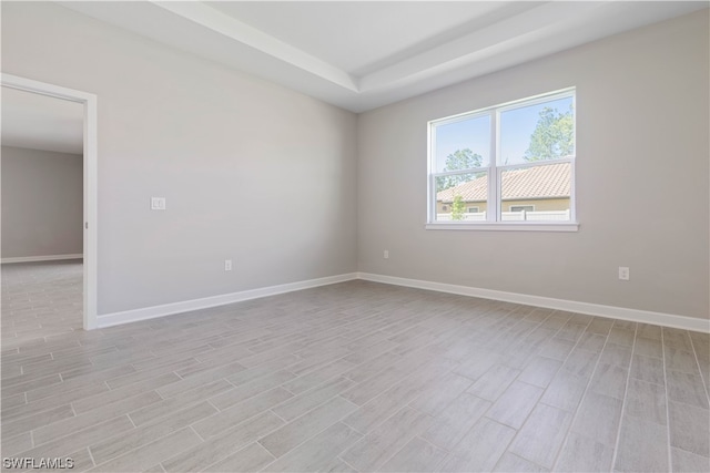 empty room with light wood-type flooring