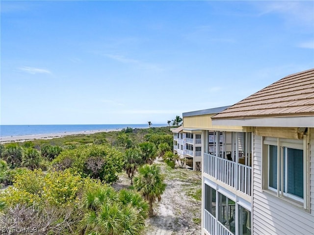 water view featuring a beach view