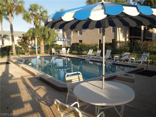 view of pool with a patio area