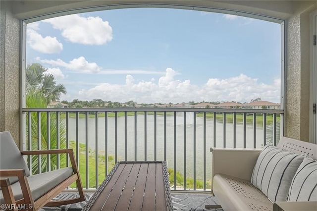 balcony with a water view