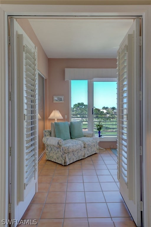 view of tiled living room