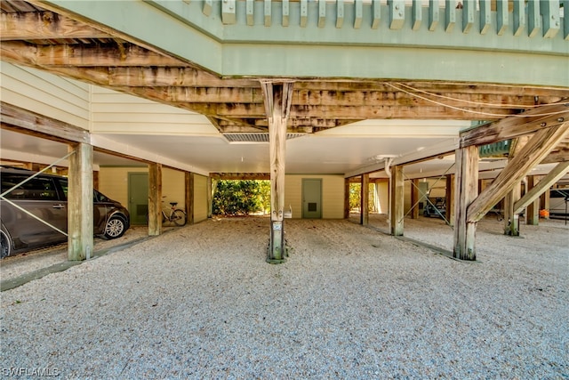 exterior space with a carport