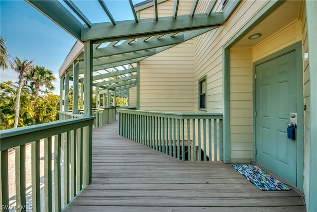 deck with a pergola