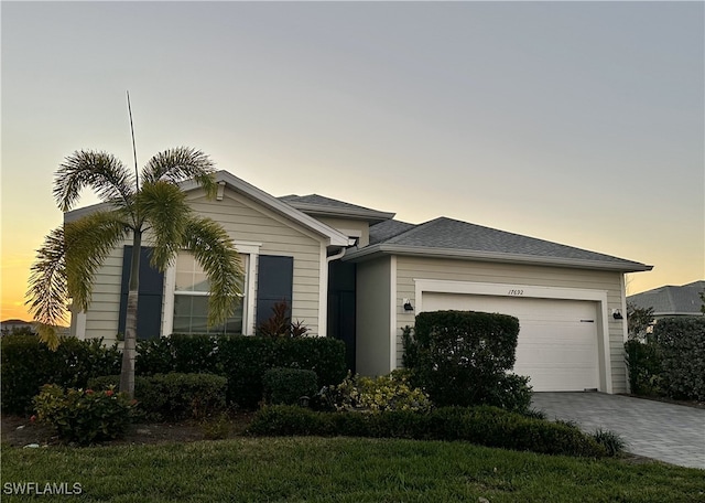 view of front of home featuring a garage