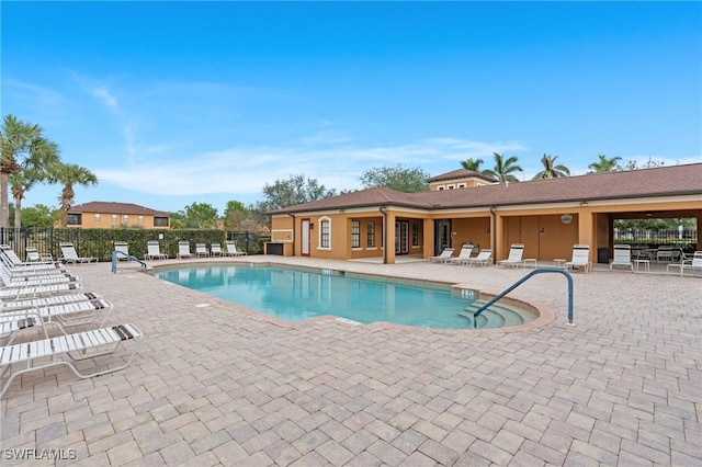 view of pool with a patio area