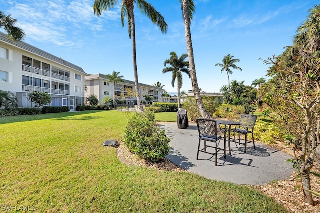 view of yard with a patio area