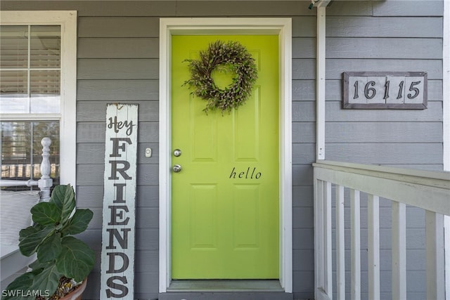 view of doorway to property