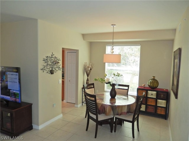 view of tiled dining area