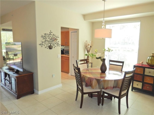 view of tiled dining space