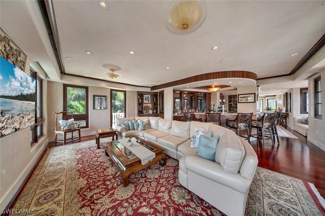 living room featuring hardwood / wood-style flooring