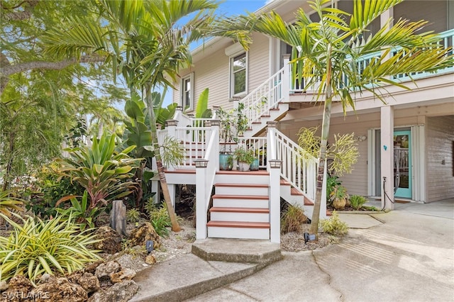 view of property exterior with a porch