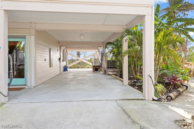 view of patio featuring a carport