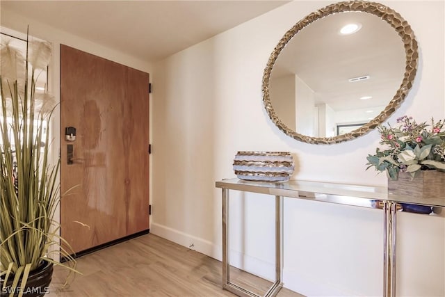 entryway featuring light wood-type flooring