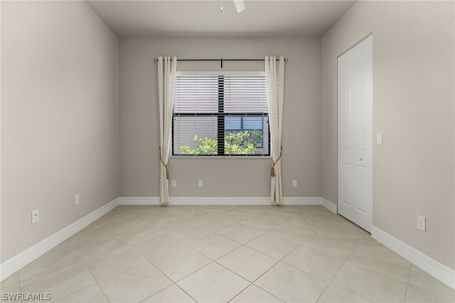 view of tiled spare room