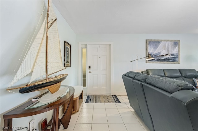 view of tiled living room