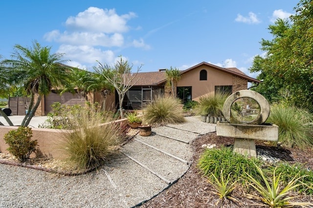 exterior space featuring a garage