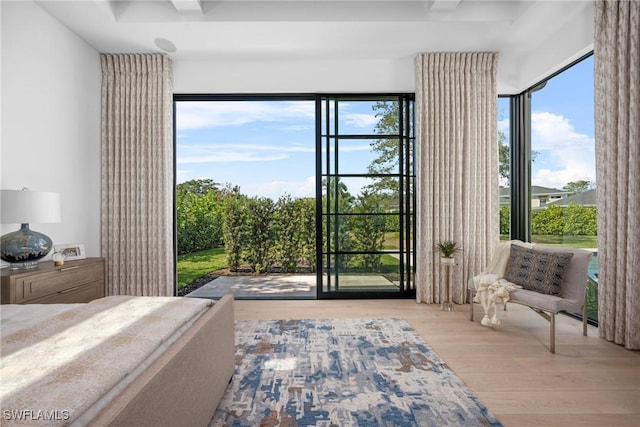 bedroom featuring light wood finished floors