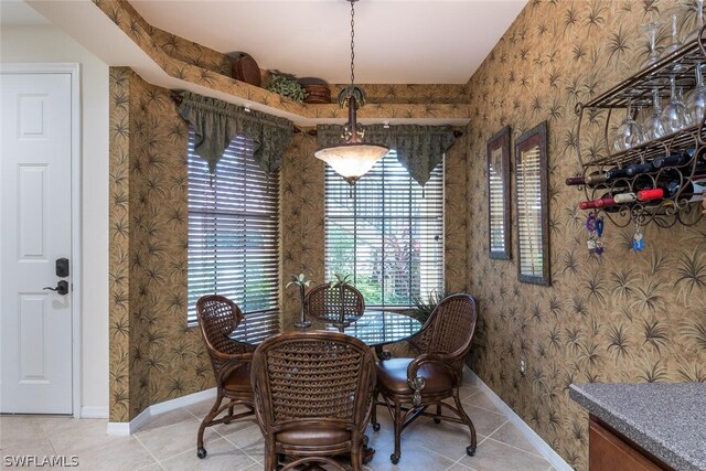 dining room featuring light tile flooring