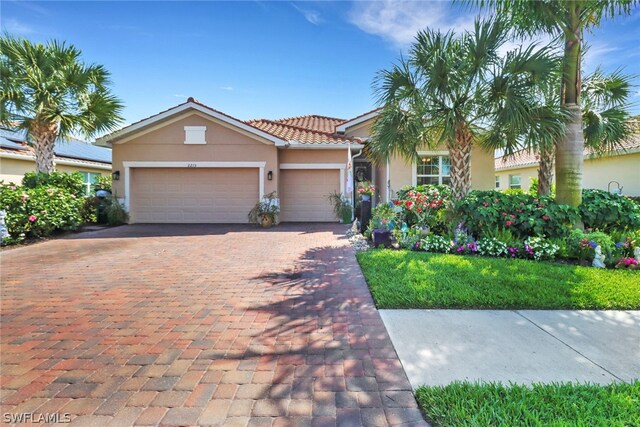 view of front of house with a garage