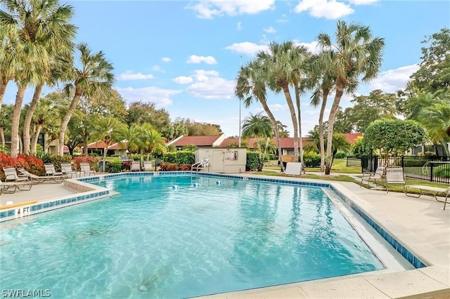 view of pool with a patio