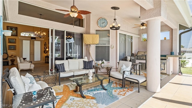 view of patio with an outdoor hangout area