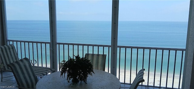 balcony with a water view